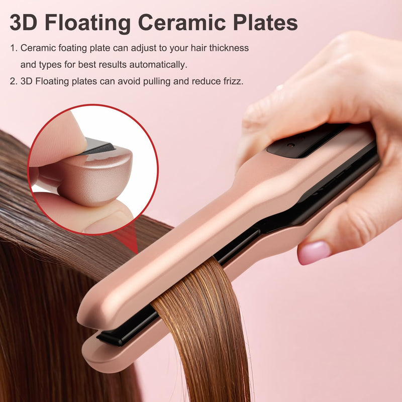  [AUSTRALIA] - JAETON Mini Travel Hair Straightener for Short Hair, 2 Temp 180°C/210°C | Small flat iron, Thin Straighteners, Fast Heat-Up, Dual Voltage 9MM