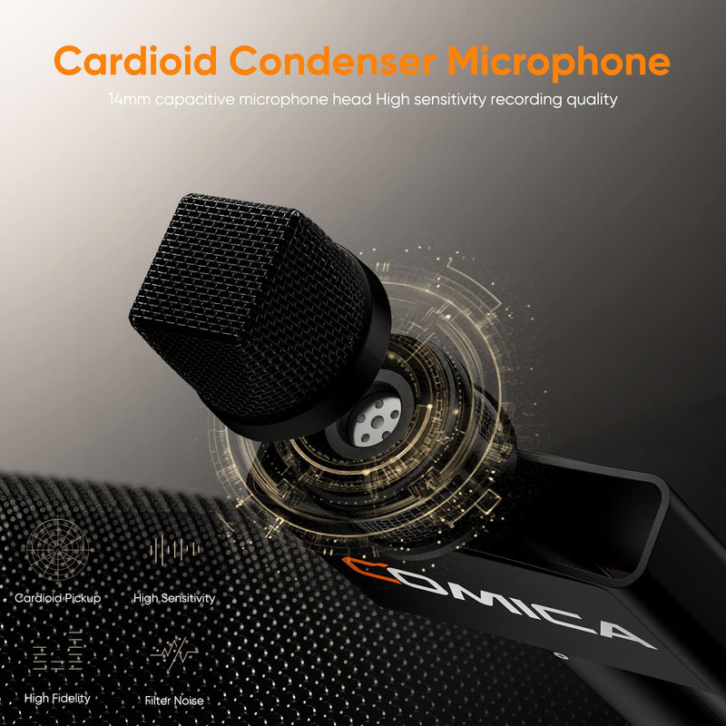 COMICA Revo S Wireless Handheld Microphone, Professional Handheld Interview Mic for iPhone16 15, Android Phones Laptops PC with USB-C Plug, Reporter Mic for Content Creators, Interviews, Reporting