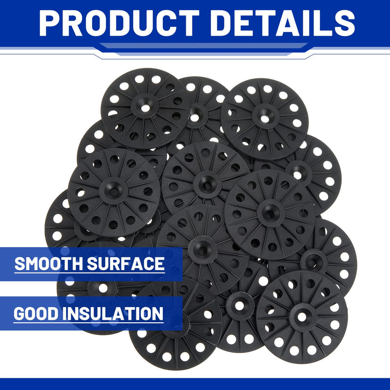 Polypropylene Washers 60 mm for Fixing Supporting Rigid Foam Insulation Panels and Sheets Load Spreading Plastic Washers Flat for Screws and Nail, Black(200 Pcs) 200