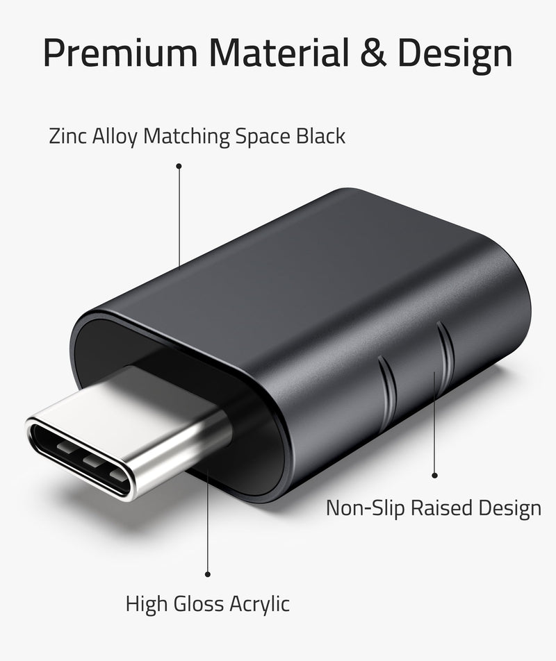 Syntech USB C to USB Adapter Pack of 2 USB C Male to USB3 Female Adapter Compatible with iPhone 15 Pro Max MacBook Pro Air 2023 iMac iPad Mini Pro, Other Type C or Thunderbolt 4/3 Devices, Space Black