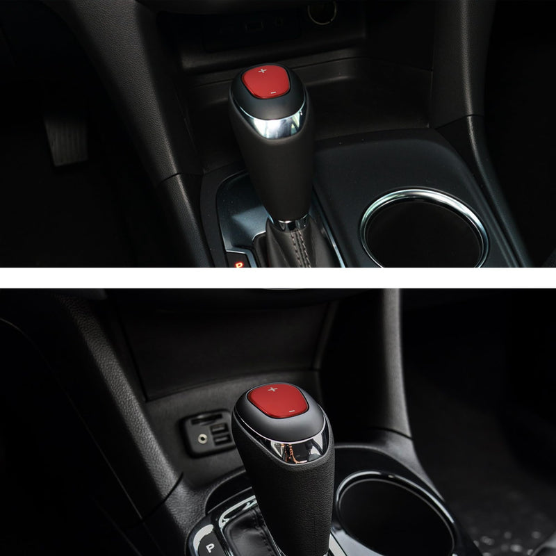 TOMALL Stainless Steel Car Gear Shift Knob Cover Compatible with Chevy Equinox 2018-2020 Shift Panel Trim Gear Lever Cover Trim for Car Interior Center Console Accessories (Red) Stainless Gear-Red