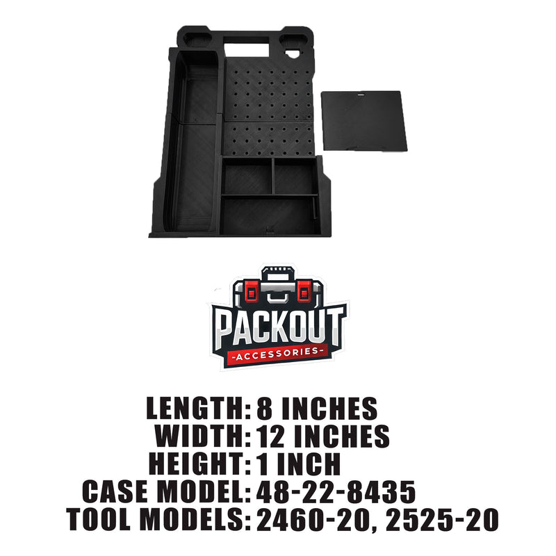 Tidy Tool Liner for M12 Rotary Packout Organizer with Drawer and Bit Storage for Milwaukee Packout Compact Tool Box- Battery, bits, and Blade Storage- Liner Only