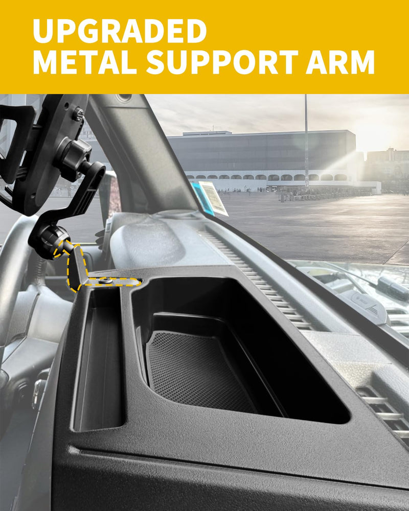 2011 2012 2013 2014 2015 2016 2017 Jeep Wrangler JK JKU Phone Mount, Multi-Mount Phone Holder Dash Tray Storage Box System Kit with Extension Arm Metal Rod