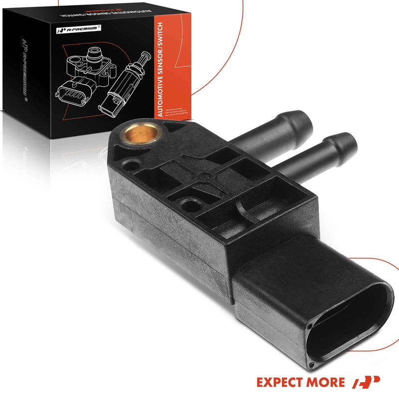 A-Premium Exhaust Differential Pressure Sensor Compatible with Volkswagen Golf 2010-2013 Jetta 2009 - Replace for# 076906051A