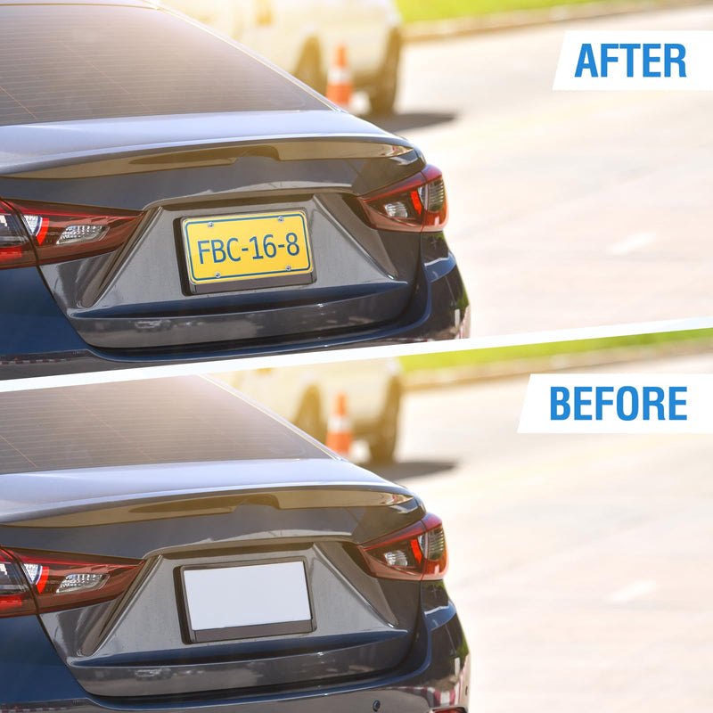 2 Pack Clear License Plate Covers Unbreakable License Plate Protector Clear Flat Cover Frame Shields with Screws 2
