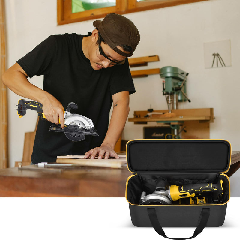 SAIKA Circular Saw Bag for DEWALT ATOMIC 20V MAX 4-1/2"/ for DOVAMAN/for Worx WX439L/ for GALAX PRO Circular Saw Storage Organizer for Blade, Adapter, Blade Wrench, and Rip Guide（Case Only）