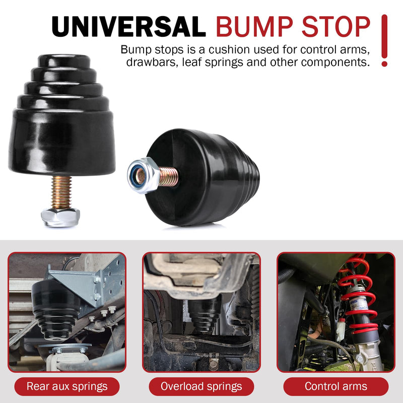 Suspension Bump Stop 9.9101G Black Universal Bump Stops Kit for Cars, Trucks and Off-Road Vehicles- Pack of 2