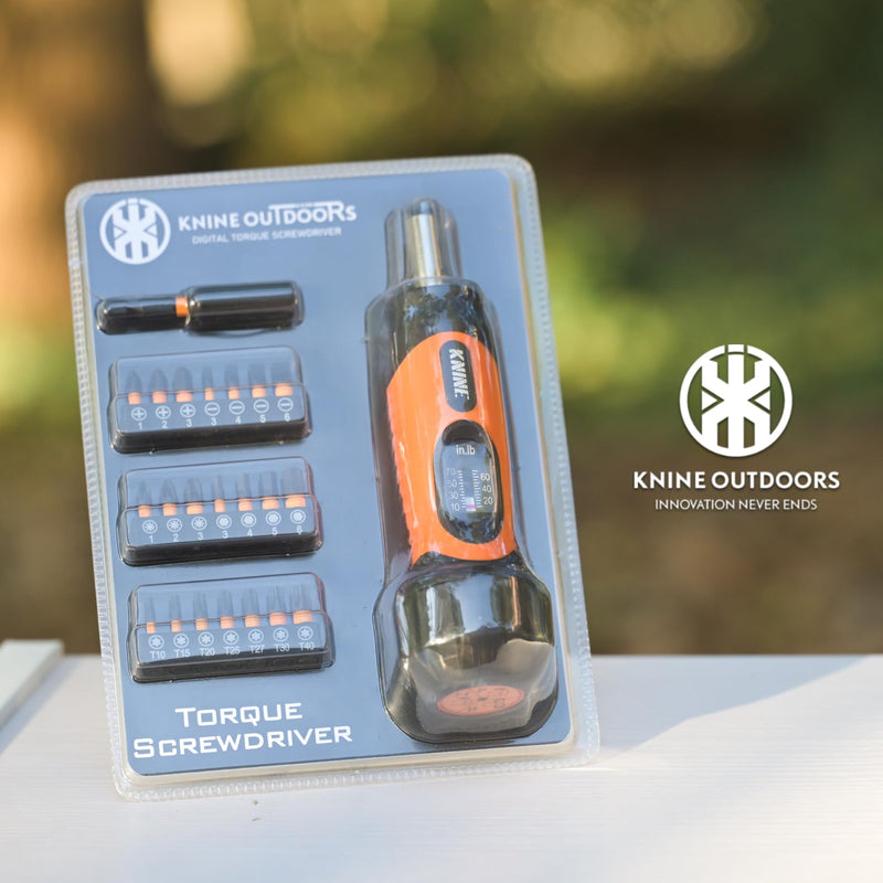 KNINE OUTDOORS Torque Screwdriver Wrench Driver Set 10-70 Inch Pounds lbs for Maintenance, 21 Hex Bits, Shaft Extension, For Tools, Bike Repairing and Mounting, Orange