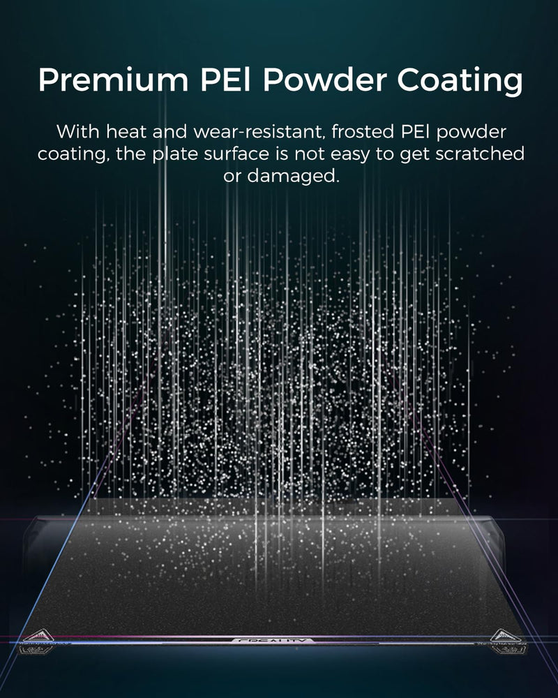 Creality Official K2 Plus Build Plate, 370x370mm Textured PEI Sheet Magnetic Flexible Removable Spring Steel Printing Plate 3D Printer Bed Plate (Without Magnetic Base) Textured Black