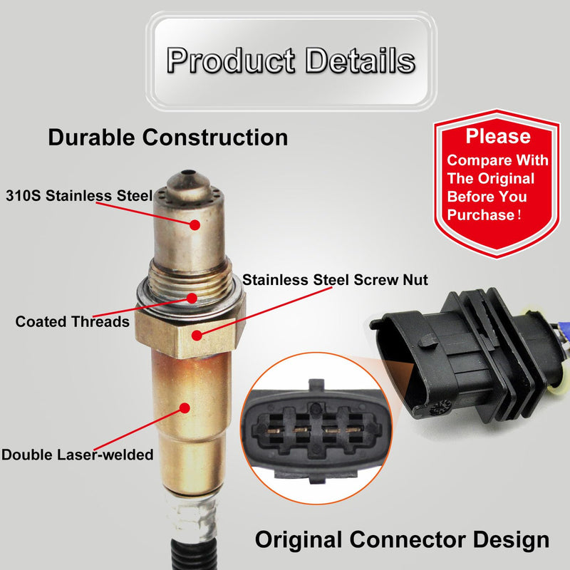 Oxygen Sensor Upstream&Downstream O2 Sensor 234-4528 234-4529 Fit for Chevy Cruze 2011-2015 1.4L L4, Sonic 2012-2020 1.4L L4, Trax 2012-2020 1.4L L4