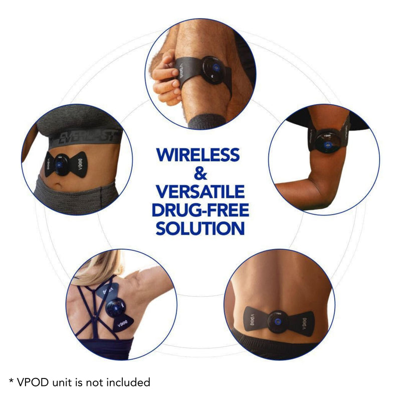 VPOD TENS Unit Electrode Pads - Wireless Self-Adhering Electrodes Replacement Pad - Reusable Combo Pad Package for Pain Relief - Compatible with TENS Unit Machine with 24 Modes Muscle Stimulator