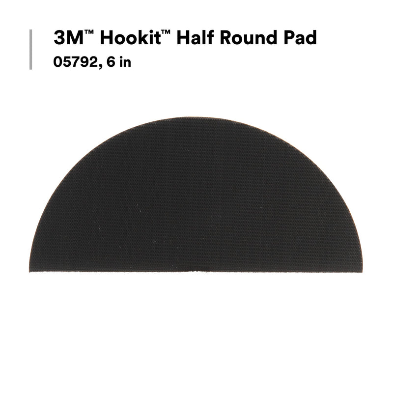 3M Hookit Half Round Pad 05792, 6 in, Medium Density Foam 1 Count (Pack of 1)