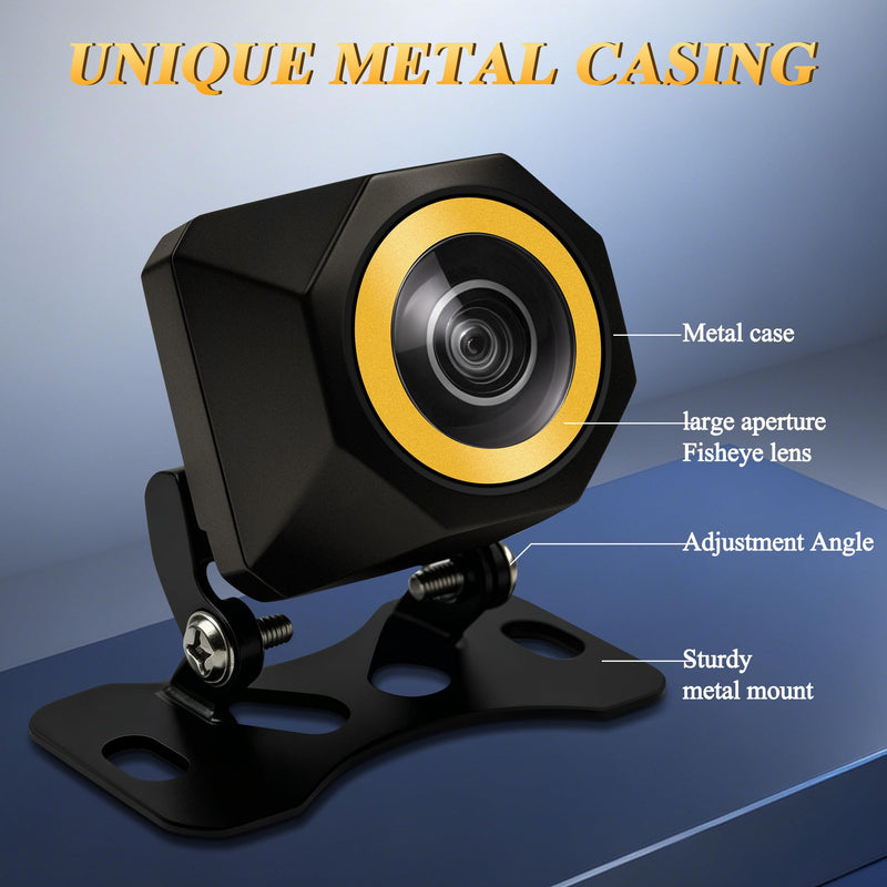 Backup Camera Metal Housing AHD 4k Night Vision: 170° Wide Angle Rearview Reverse Camera with License Plate Mount and Excellent IP68 Waterproof for Vehicle SUV RV Pickup
