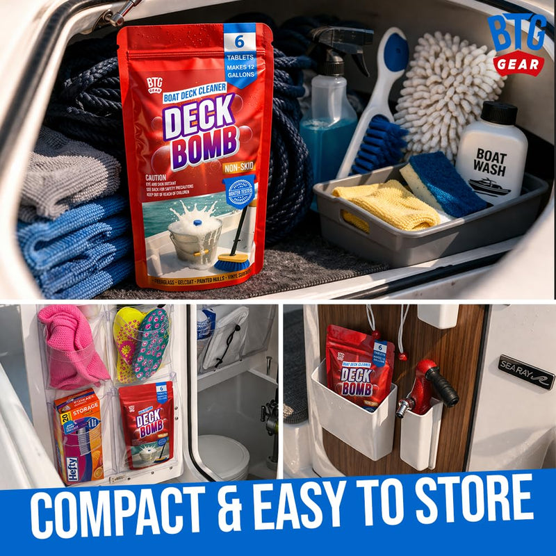 Boat Non-Skid Deck Cleaner & Wash | Convenient Tablets | Lift Dirt & Stains | Makes 6 Gallons