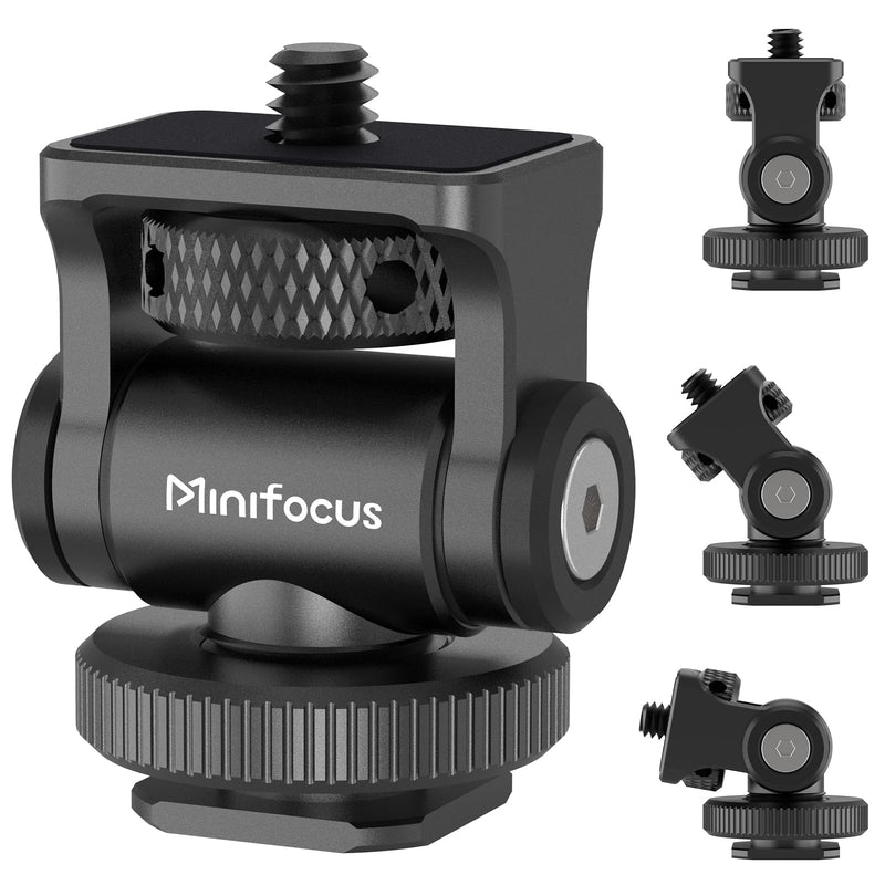 MINIFOCUS Camera Monitor Mount with Cold Shoe, 1/4" Screw for 5" & 7" Field Monitor, 160 Tilt Adjustable Holder for LED, Flash and Video Shooting Photography Accessories