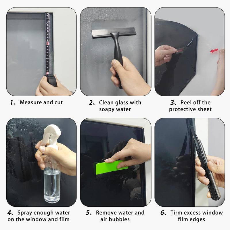 Lmlpt Window Film Tint Kit,6 Pcs Window Privacy Film Installation Tools Kit for Car and Glass,Complete Application Tool Kit Easy to Apply Window Tinting Film Vinyl Wrap Application Set for Home Office
