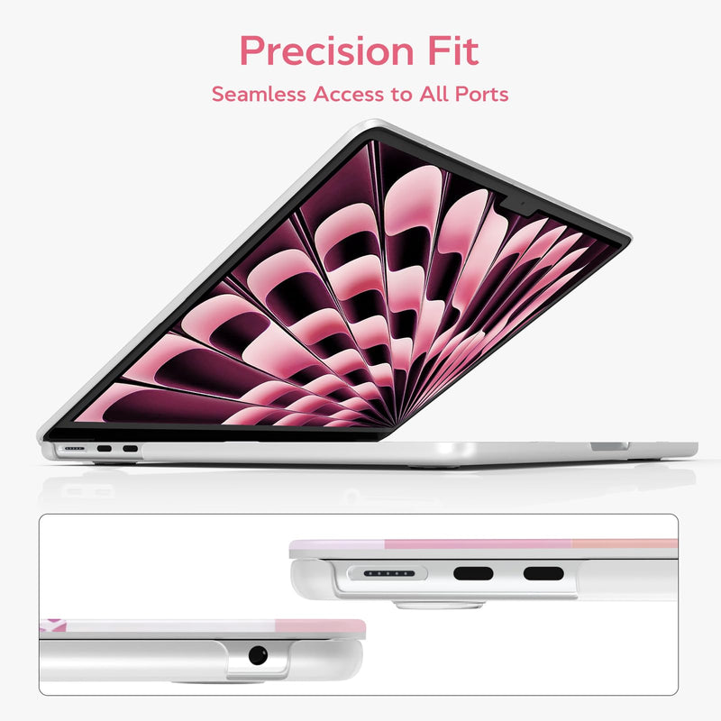 B BELK for MacBook Air 15 inch Case M5/M4/M3/M2/M1 2026 2025 2024 2023 | Pattern Hard Shell Case with Keyboard Cover & Screen Protector, Model A3448 A3241 A3114 A2941, Girl Power Pink Collage