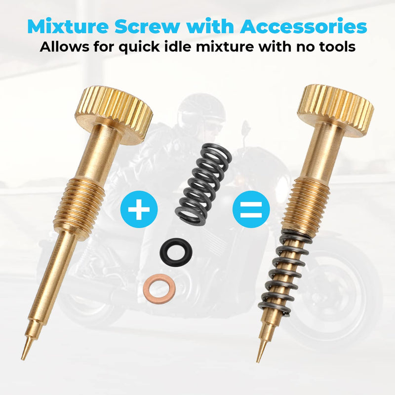 Alpha Rider Pro Carb Rebuild Kit Mixture Screw For Keihin CV CVK Carbs For Harley Big Twin 1990-1999, Twin Cam 1999-2006 & Sportster XL 883 1200 1988-2006