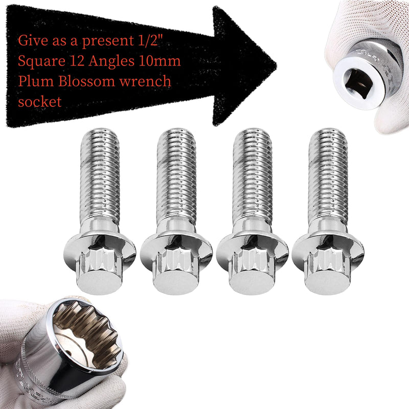 Front Brake Caliper Bolts, M10x1.5 Metric Bolt for 2004-2024 Harley Sportster 883 1200XL 48 72, Softail Dyna Touring Road Glide Road King Street Electra All Models, Includ Installation Tools (4) 4