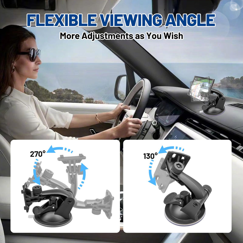 EWAY (2-Pack 4-Hole Suction Cup Mount for Backup Camera 4.3"/5" Monitor, Knob-Lock Adjustable Dashboard Windshield Monitor Mounting Bracket Holder for Carplay Rear View Camera Screen Display Stand