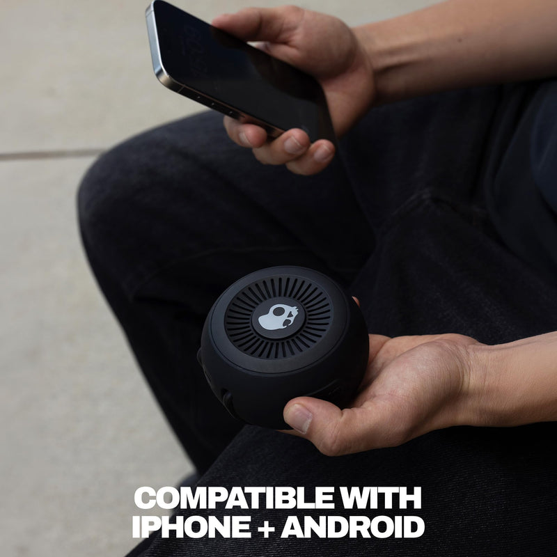 Skullcandy Session 360 Portable Lightweight Bluetooth Speaker - True Black | Waterproof, Dustproof, 20 Hours of Playtime, Built for Home, Outdoors, Party, Travel, Big Sound, iPhone Android Compatible