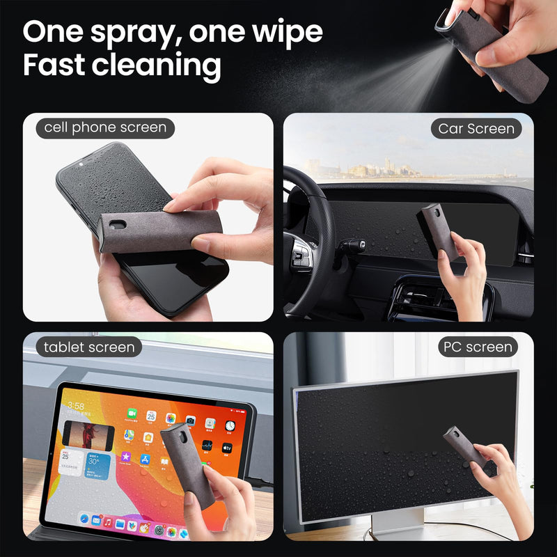 Screen Cleaner Spray and Wipe by ZERNBER- Computer Screen Cleaner, Laptop Screen Cleaner, Phone Cleaner, Car Screen Cleaner, 2in1 Touchscreen Mist Cleaner- (0.3 oz) Blue