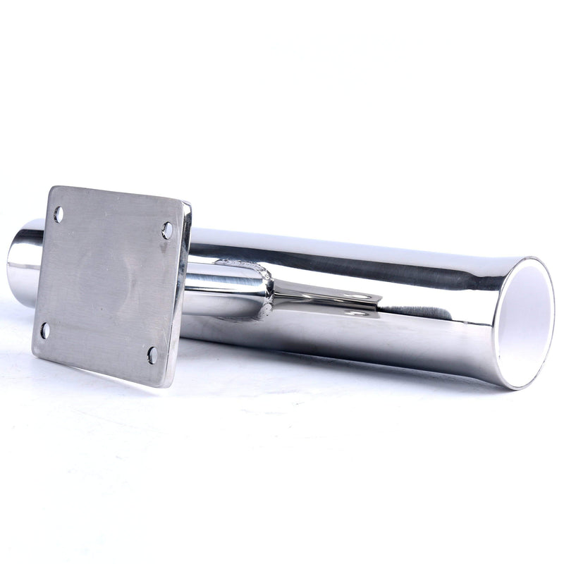 Amarine Made Stainless Steel Rod Holder, Tournament Style Single Rod Holder, Transom Mounted , Wall Mounted - 20 Degree