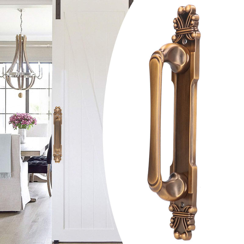 Fdit Zinc Alloy Cabinet Handle, Antique Surface Mount Door Pull 280mm with 195mm Hole Distance European Style Furniture Hardware for Wardrobe Drawer Closet