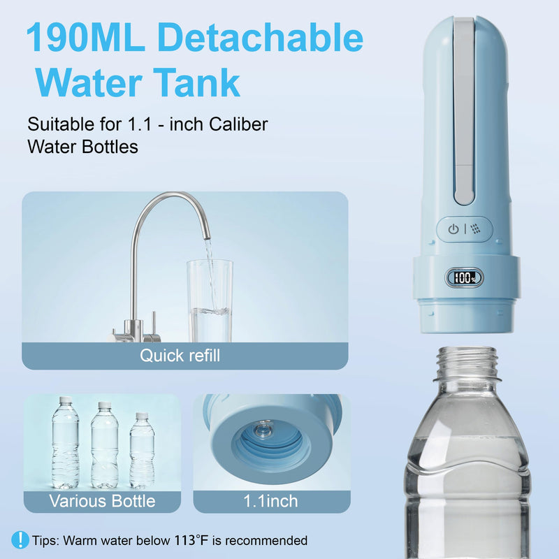 Electric Portable Bidet for Travel & Outdoor, Whisper-Quiet Handheld Sprayer with 3 Pressure Modes, 1600mAh USB-C Rechargeable, IPX7 Waterproof (Sky Blue) 1 Sky blue