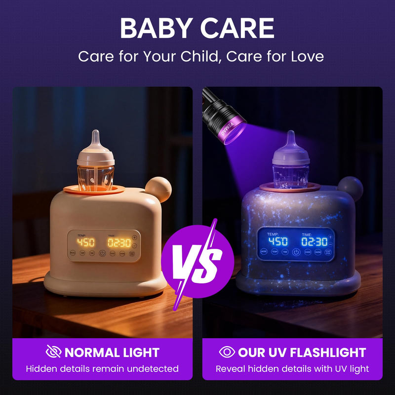 20W 365nm UV Flashlight Rechargeable,5000mAh Black Light Flashlight,Powerful Ultraviolet Blacklight,UV Lamp for Pet Urine Detection,Scorpion,Resin Curing,Yooperlite,Blood Tracking,Hotel hygiene,ACLeak