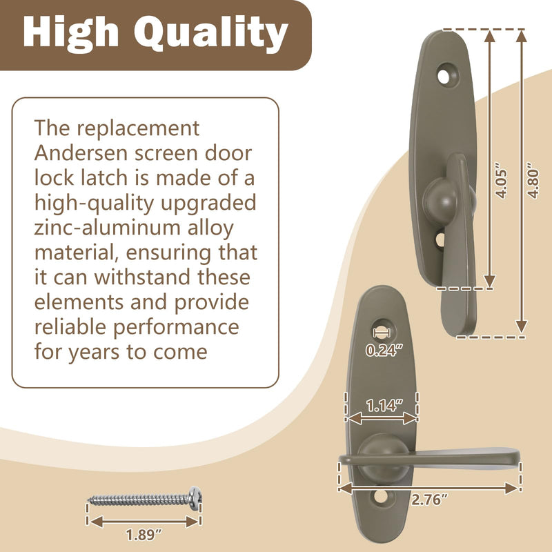 Replacement Andersen Tribeca Style Gliding Door Thumb Latch for Sliding Glass Door Lock,Works with Andersen Narroline Gliding, Perma-Shield Gliding and Frenchwood Gliding Patio Door 2 PCS 2PCADL01-AF