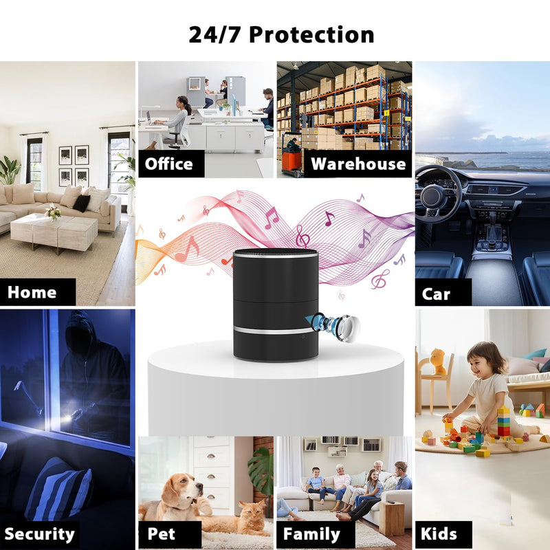 Speaker Camera - Indoor Security Camera - Full HD 1080P WiFi PTZ 180° Rotate Right/Left Motion Detection Mini Nanny Cam