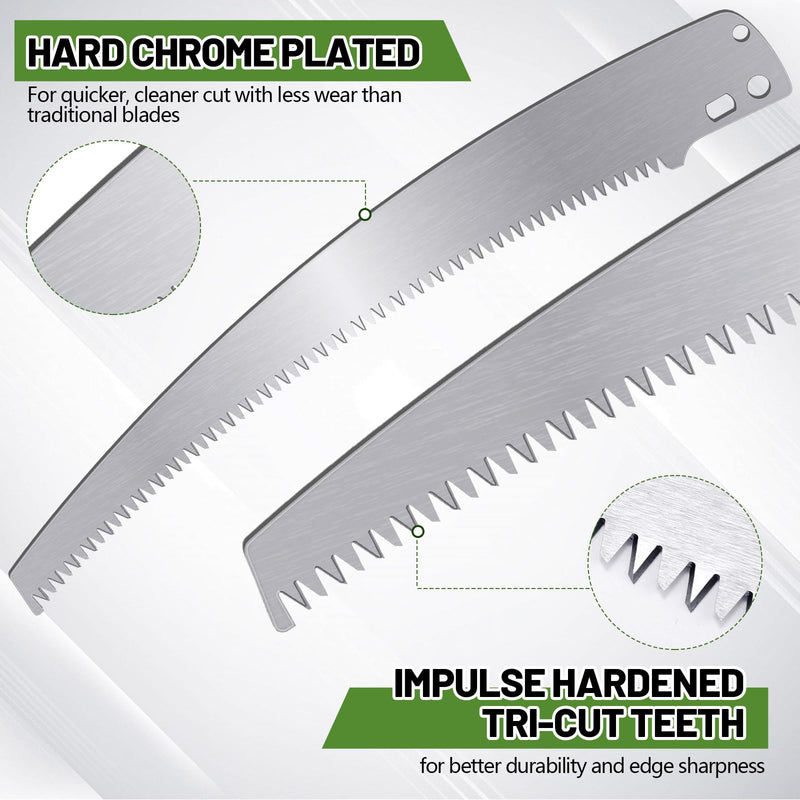 Yaocom 10 Pcs 12 Inch Pole Saw Blade Tree Pruner Replacement Blade Compatible with Corona TP 3841 TP 3811 TP 3714 TP 3712 TP 3702 TP 2712 TP 2612 TP 2512 Pruning Saws Trimmers, 3 Cutting Surface