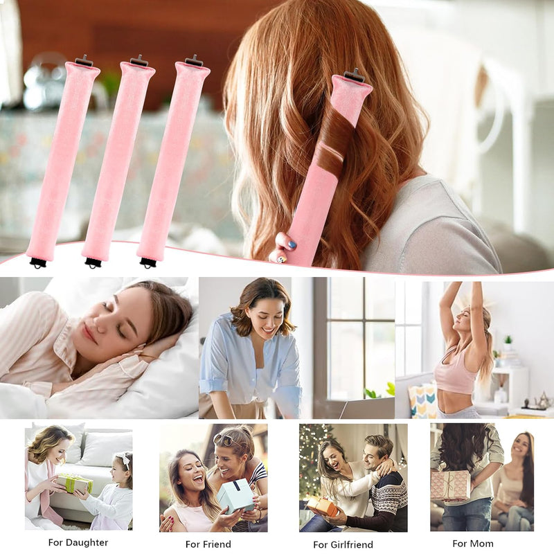 Sakura Heatless Curlers - 3 Pcs Hair Rollers for Long & All Hair Types, No Damage DIY Lazy Curlers Sakura