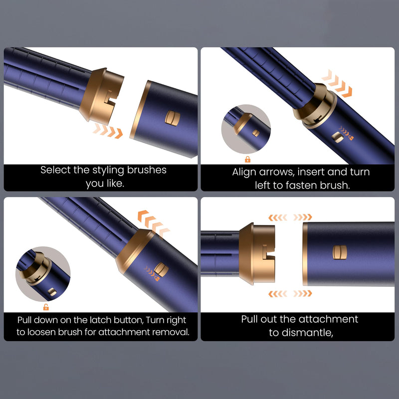 Airbrush 5 in 1 hairstyler, 5 in 1 Hair Styler with Curl Straighten, Volumise, Smooth and Drying for Styling, Airbrush 5 in 1 Hot Air Styler for All Hair Type/Length Blue