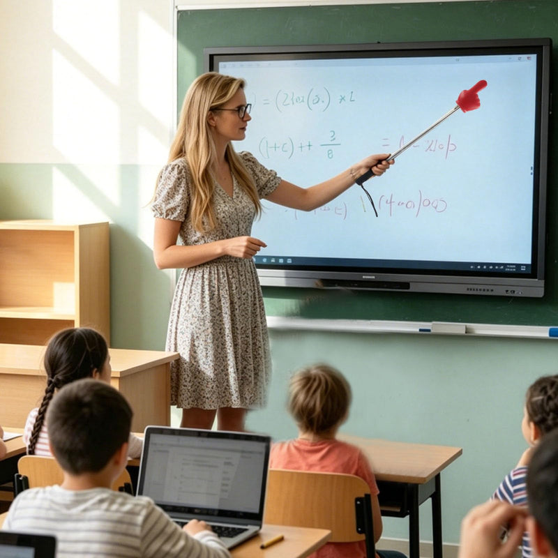 Bonsicoky Big Teacher Pointer Finger 33 Inch, Red, Stainless Steel | Extendable Pointer Stick, For Classroom Teaching Presentations, Soft Grip Handle Red-1pcs