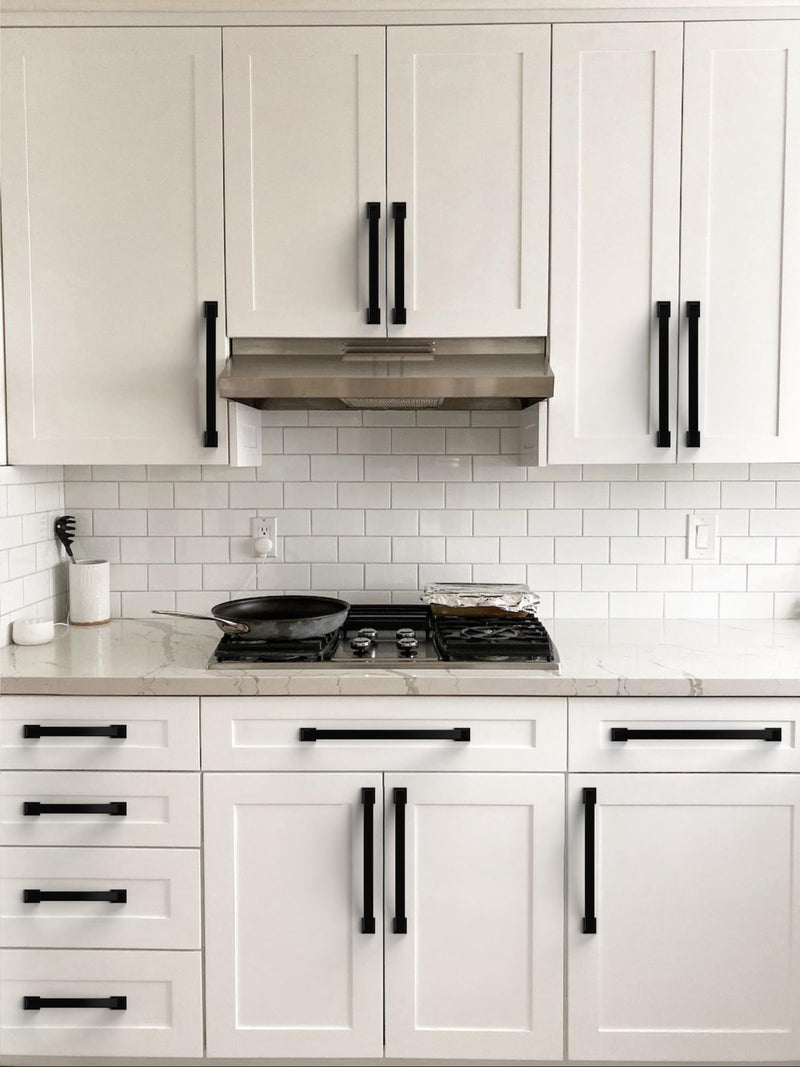 10 Pack Matte Black Cabinet Pulls 3.75 Inch(96mm) Kitchen Cabinet Handles Solid Zinc Alloy Cabinet Hardware Drawer Pulls 3.75" Hole Center 10
