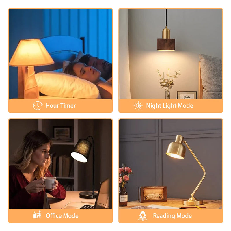A19 LED Light Bulbs with Remote Control 1100LM 12W (80W Equivalent) LED Bulbs,Stepless Dimmable 3000K-6000K,E26 Base,CRI 80+,2.4GHz,Light Bulb for Home Decor,2Bulb&1Remote