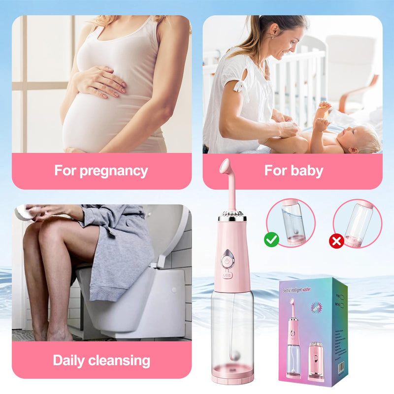 Portable Bidet for Travel - Rechargeable Handheld Electric Bidet | Adjustable Interchangeable Nozzle, 4 Spray Modes & IPX7 Waterproof, Perfect for Home Travel Postpartum Personal Hygiene