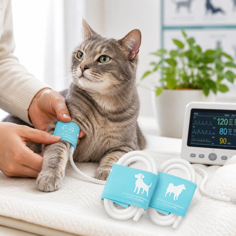 FDK Animal Blood Pressure Monitor Cuff, A Set of 3 Sizes for Veterinary Blood Pressure Cuff, 3 Pack (Small, Medium, Large)