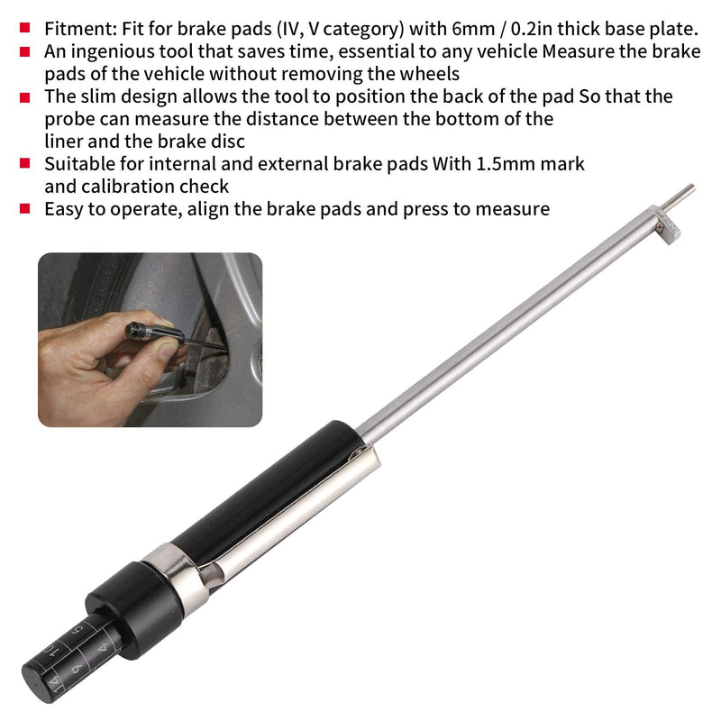 Car Brake Pad Thickness Gauge Measure Tool with Scale for Brake Shoe Gauge Auto Brake Pad 1.5mm-11mm Thickness Base Plate Brake Pad Tester Brake Pad Detection Pen Scale