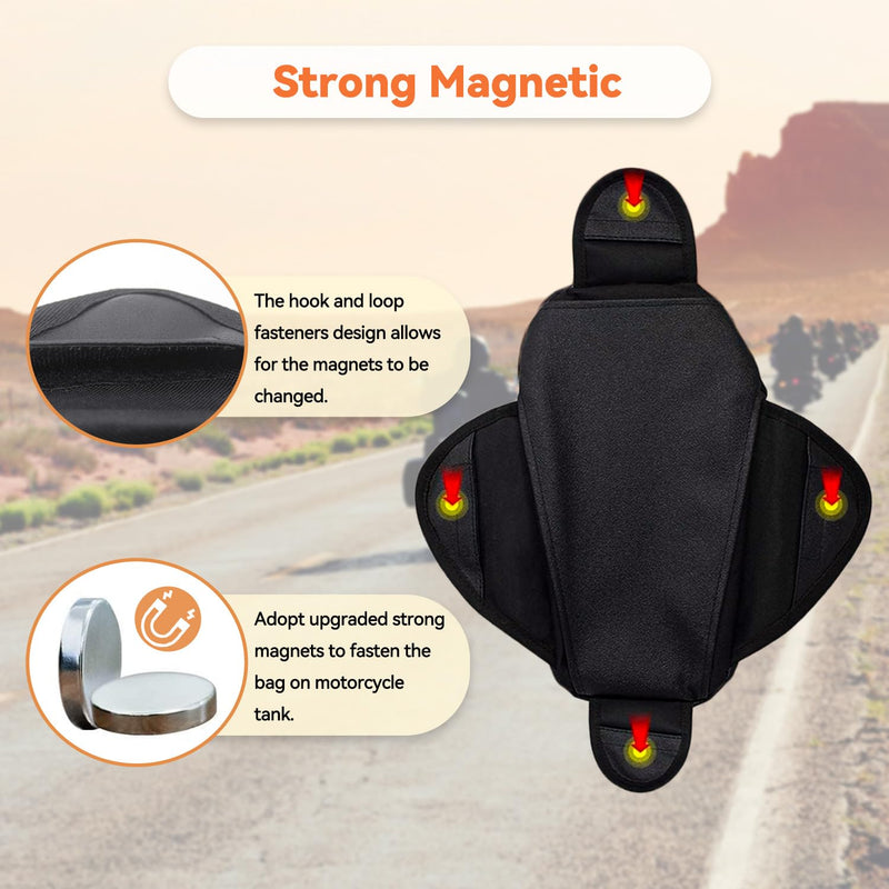 Dracarys Motorcycle Tank Bag - Oxford Saddle Black Motorbike Bag - Strong Magnetic Bag for Honda Yamaha Suzuki Kawasaki Harley 4Liter