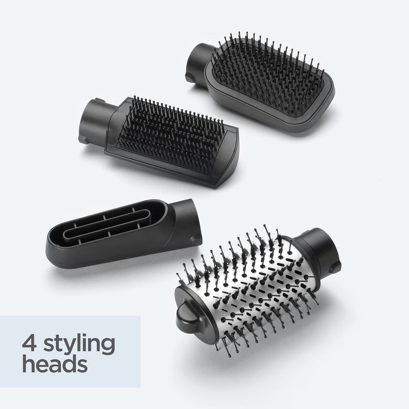 BaByliss Hydro-Fusion 4-in-1 Hair Dryer Brush - 1000W Anti-Frizz Air Styler, Dry, Smooth, Volume, Straighten in One Step, Blue, 2774U Single