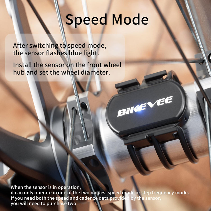 Cadence & Speed Sensor for Cycling, Wireless Bluetooth & ANT+ RPM Sensor for Road, Spin & Indoor Bikes, Compatible with Zwift 2 Outdoor Cad/Spe Sensors