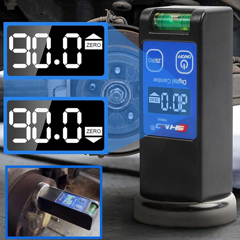 Camber Gauge Digital Wheel Alignment Tool, -90° to +90°, Caster Camber Gauge with Magnet Base, LCD Display & Reset Key