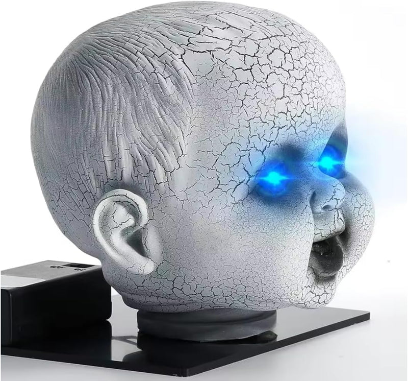 Creepy Doll Head,Paranormal Ghost Spirit Communication Tool Equipment EMF Device,Ghost Hunting Equipment (Blue) Blue