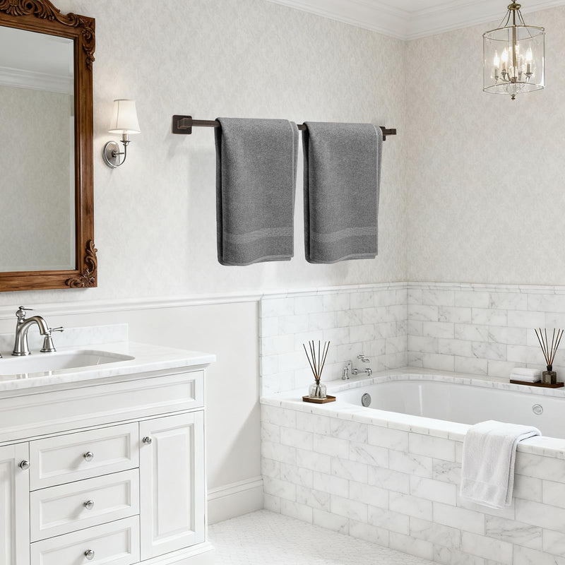 Antique Bathroom 24 Inch Towel Bar Oil Rubbed Bronze,Towel Racks for Bathroom Wall Mounted,Bathroom Towel Holder Brushed Bronze,Towel Rod