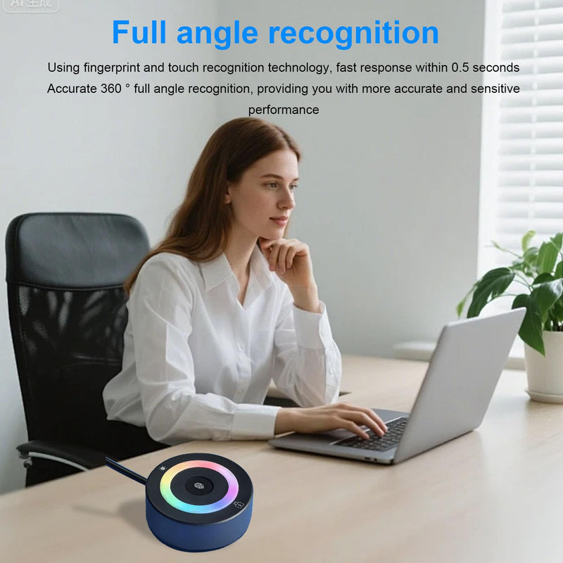 XUMIUZIY USB Fingerprint Reader for Wins 10/11 Hello, Biometric Fingerprint Scanner PC Dongle for Password F Ree and File Encryption, 360 Touch & Fast Matching, for PC Laptop