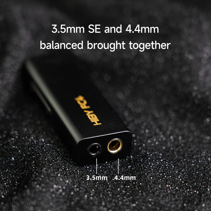 HiBy FC4 Headphone Amplifier Portable DAC with 4.4mm and 3.5mm Headphones Outputs Support MQA16X PCM768K DSD256 High Driving Power for Android/iOS/Mac/Windows Black