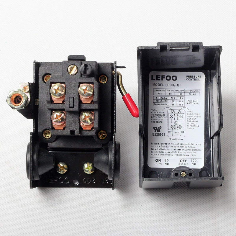 Secbolt Pressure Switch Manifold Regulator Gauges Air Compressor Pressure Switch Control Valve 90-120PSI (American Pattern) American Pattern